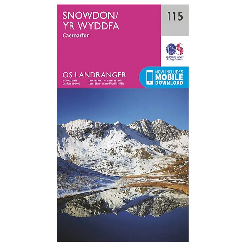 OS Landranger 115 Snowdon / Yr Wyddfa 1:50000 Map